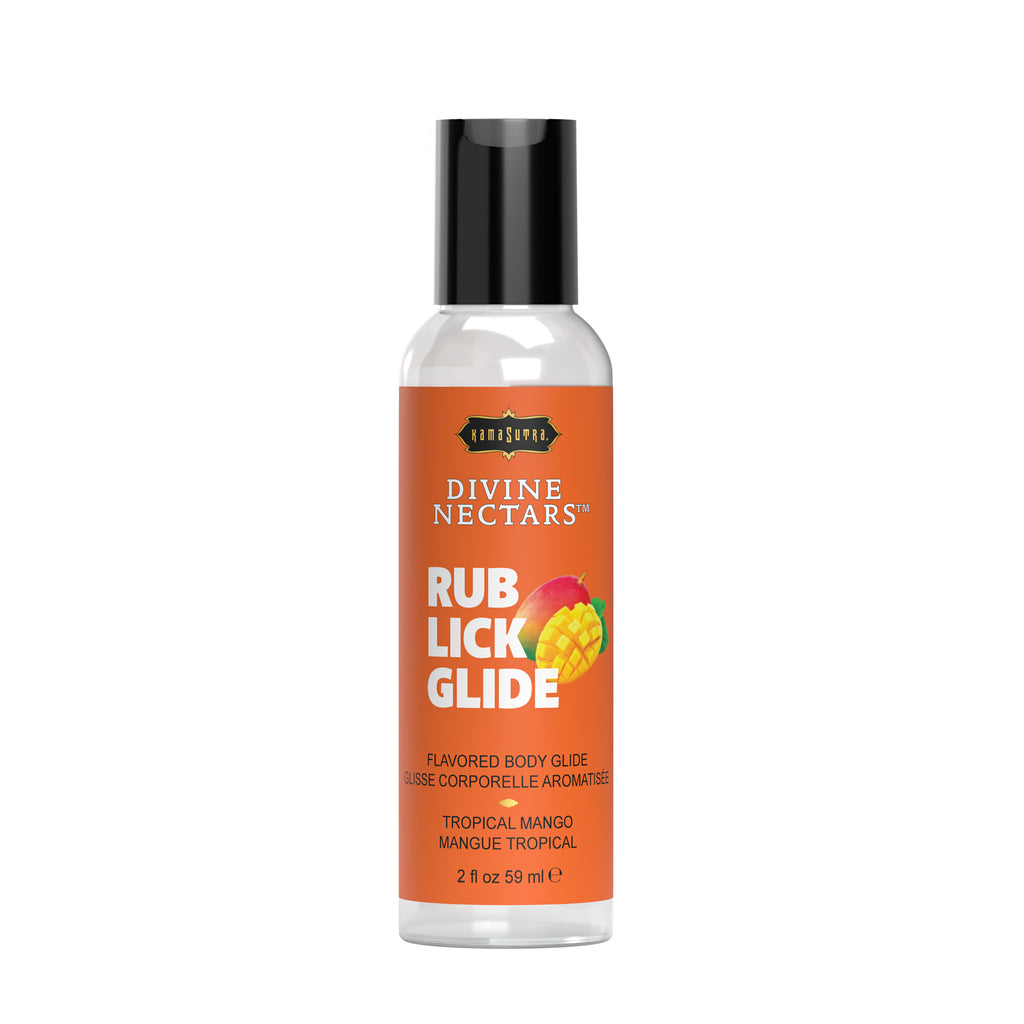 A picture of Tropical Mango Divine Nectars flavored body glide in 2oz size