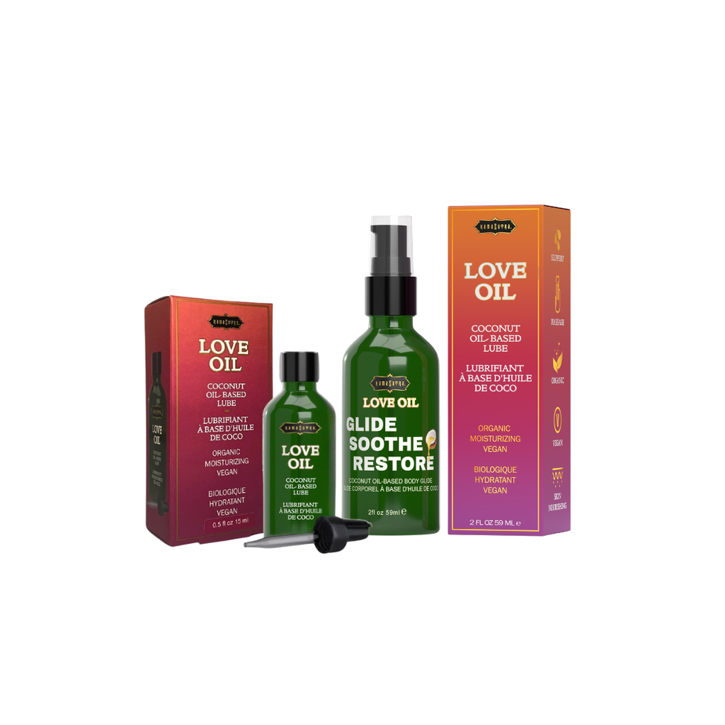 Organic Coconut Oil Based Lube & Body Glide | Kama Sutra Love Oil KS Company Organic Coconut Oil Based Lube & Body Glide | Kama Sutra Love Oil KS Company