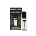 The product image shows a box and roll-on bottle of SEX MAGNET pheromone fragrance oil. The packaging is primarily black with gold and white text and accents.