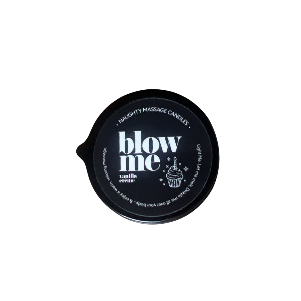 Blow Me - Naughty Mini Massage Candle In Pour Spout Tin