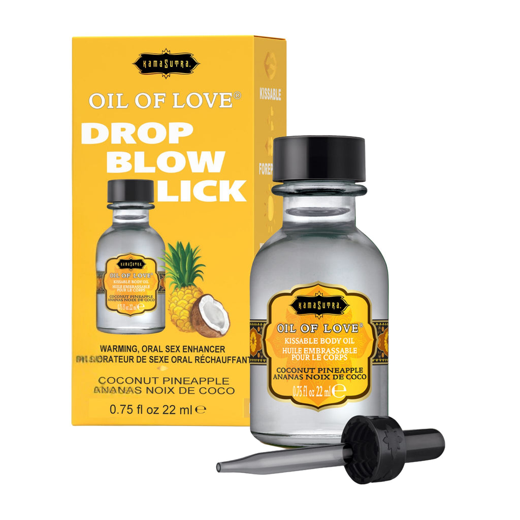 Oil of Love coconut pineapple with packaging on a white background