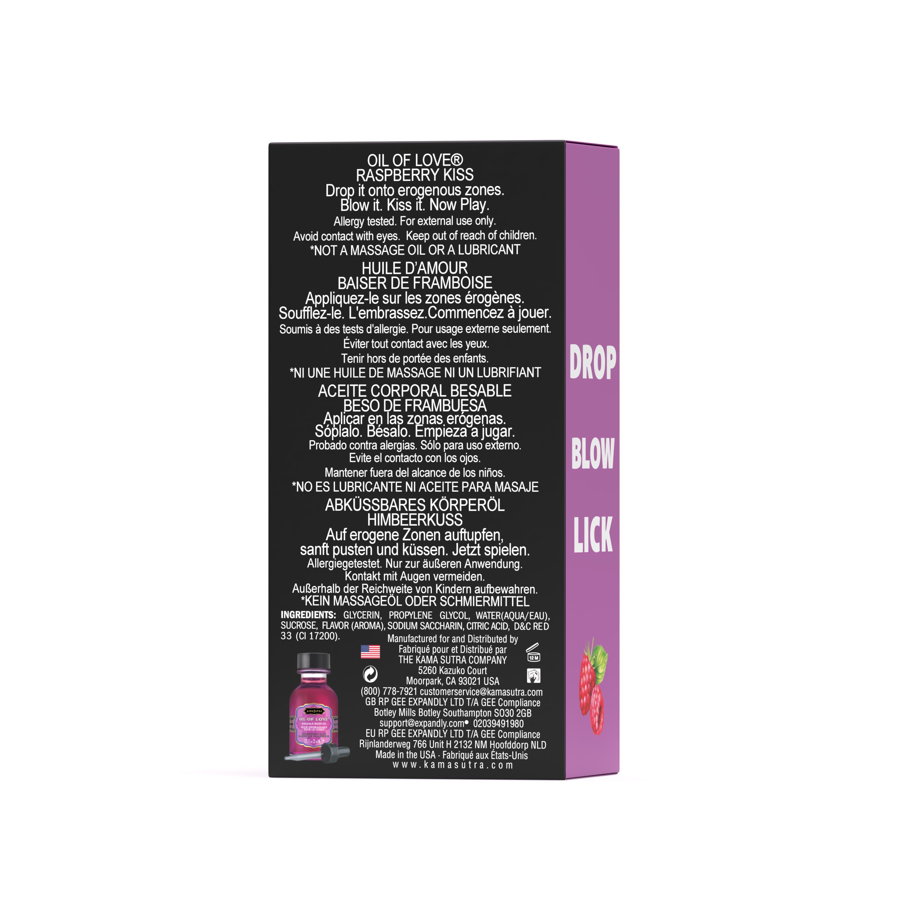 backside of Product packaging with text and branding on a white background