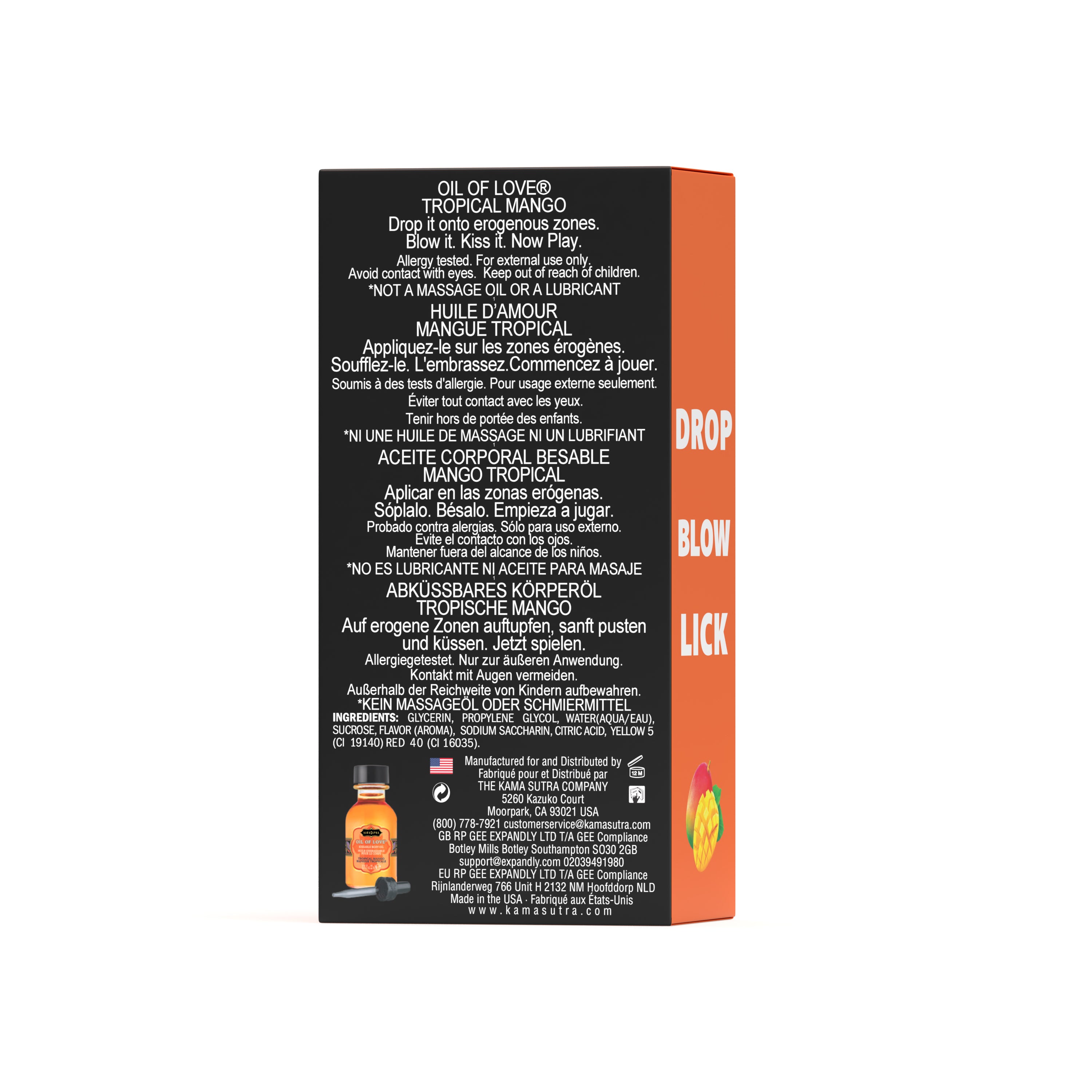 backside of Product packaging with text and branding on a white background