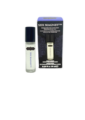 The product image shows a box and roll-on bottle of SEX MAGNET Blue Lotus Pheromone Roll-On Fragrance Oil. The packaging is primarily dark blue and light blue with text and branding.