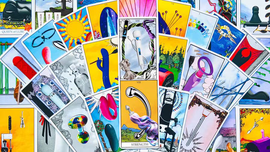 Vibrating Tarot – Standard Edition | 80-Card Pleasure-Themed Tarot Deck & Guidebook