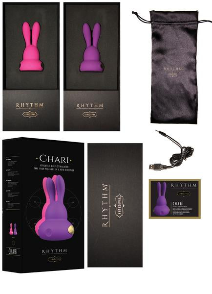 Chari  packaging in purple and pink- The Kama Sutra Company