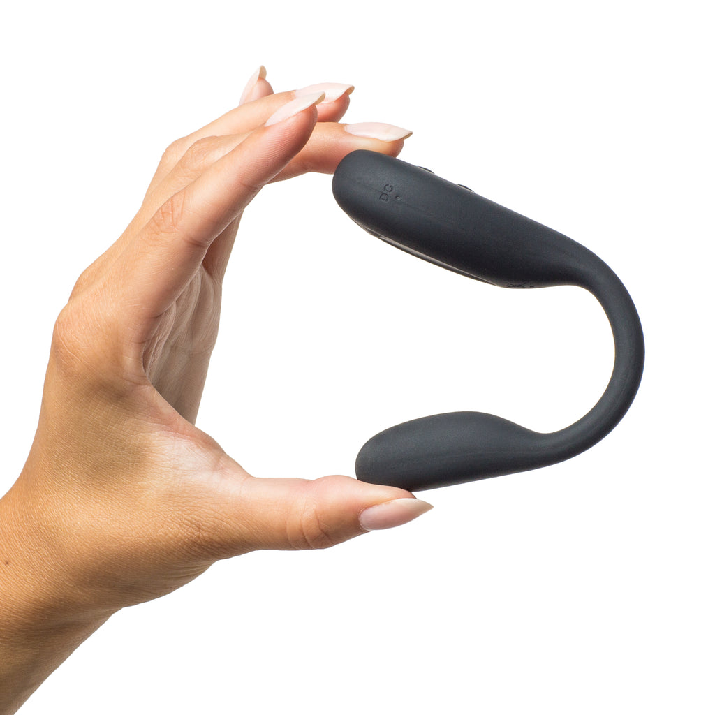 Natya  couples toy in black color flexible toy in models hands- The Kama Sutra 